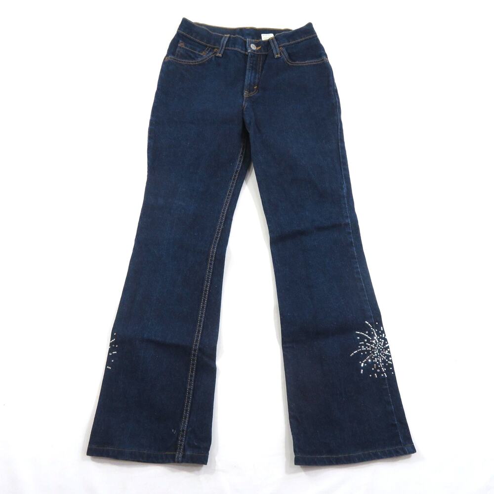 LEVIS 517 Zip Fly Jeans Dark Blue Made in USA Sz 3M Jr Measured: 25x29